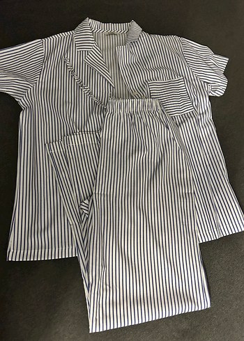 Çizgili Kısa Kollu Kadın Pijama Takımı