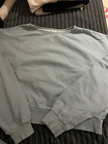 bebek mavisi koton sweatshirt