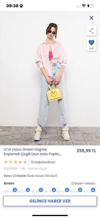 LCW pembe çizgili gömlek