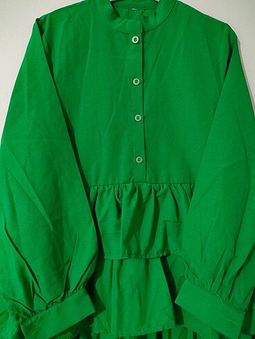 m Beden yeşil Renk H.Yaka Fırfırlı #gömlek
