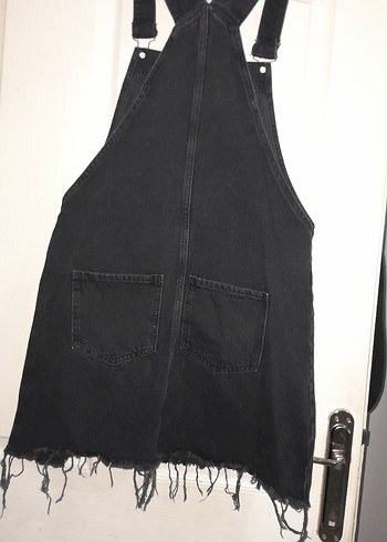 Siyah Kot Midi Askılı Slopet - Görsel 2