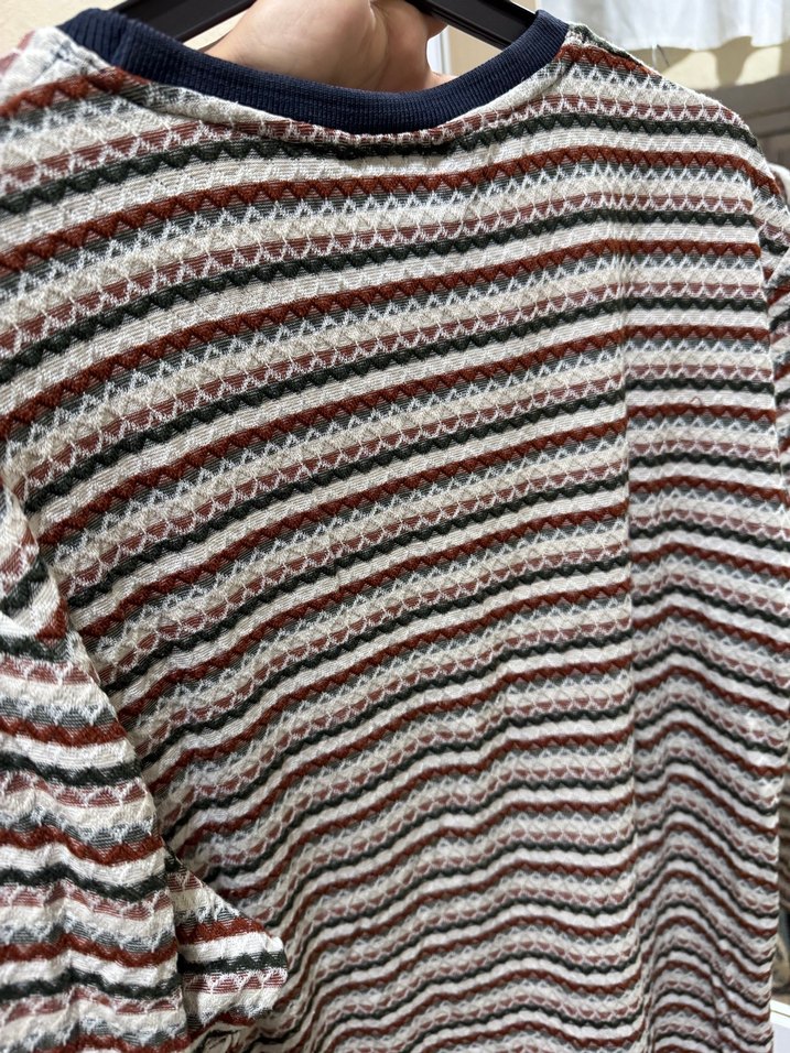 Erkek Kahverengi Gri Örme Kısa Kollu Tişört - Görsel 4