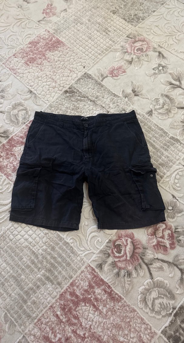 Siyah Kemerli Erkek Kargo Şort - Görsel 3