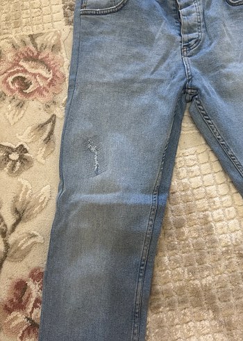 Gri Mavi Bağlamalı Düğmeli Erkek Kot Pantolon - Görsel 3