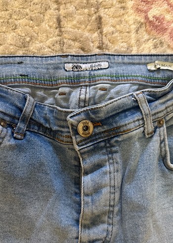 Gri Mavi Bağlamalı Düğmeli Erkek Kot Pantolon - Görsel 2