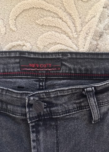 Gri Batik Desenli Kadın Denim Pantolon - Görsel 3