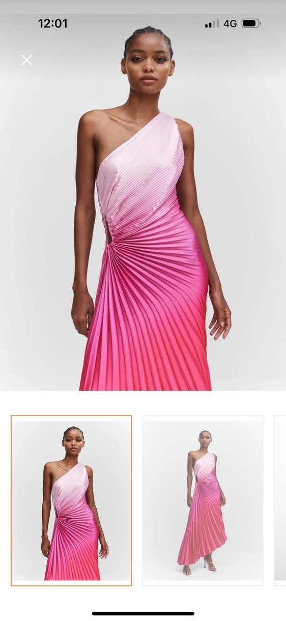 Pembe Pilili Uzun Abiye Elbise - Görsel 2