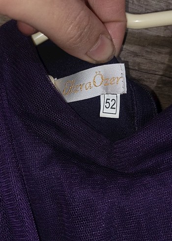 Mor Uzun Kollu Kadın Abiye Elbise - Görsel 5