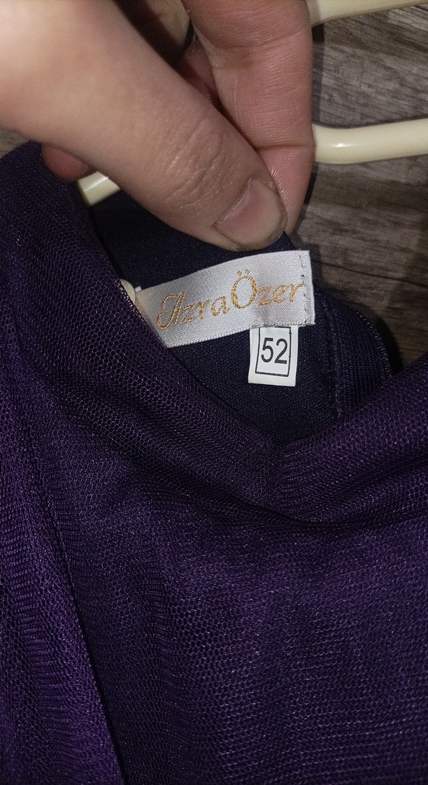 Mor Uzun Kollu Kadın Abiye Elbise - Görsel 5