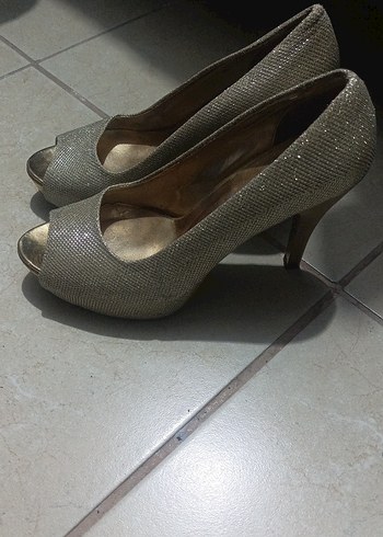 Simli Gri Yılan Desenli Yüksek Topuklu Kadın Ayakkabı - Görsel 2