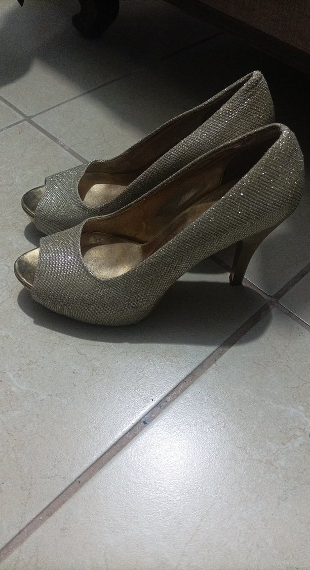 Simli Gri Yılan Desenli Yüksek Topuklu Kadın Ayakkabı - Görsel 2