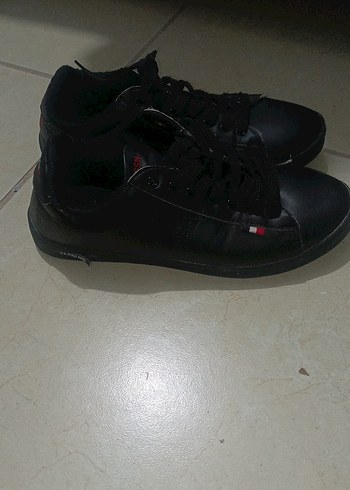 Siyah Bağcıklı Stiletto Topuklu Kadın Spor Ayakkabı - Görsel 3