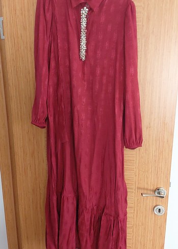 Bordo Parlak Uzun Bohem Elbise hiç giymedim yenı - Görsel 2