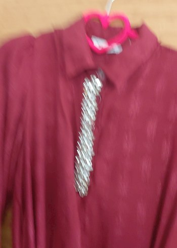 Bordo Parlak Uzun Bohem Elbise hiç giymedim yenı - Görsel 4