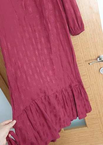 Bordo Parlak Uzun Bohem Elbise hiç giymedim yenı - Görsel 5