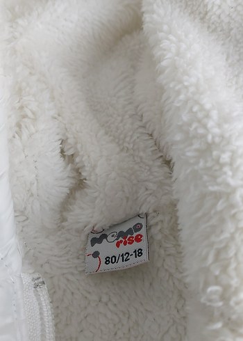 Kapüşonlu Beyaz Bebek Tulumu Kürklü - Görsel 3