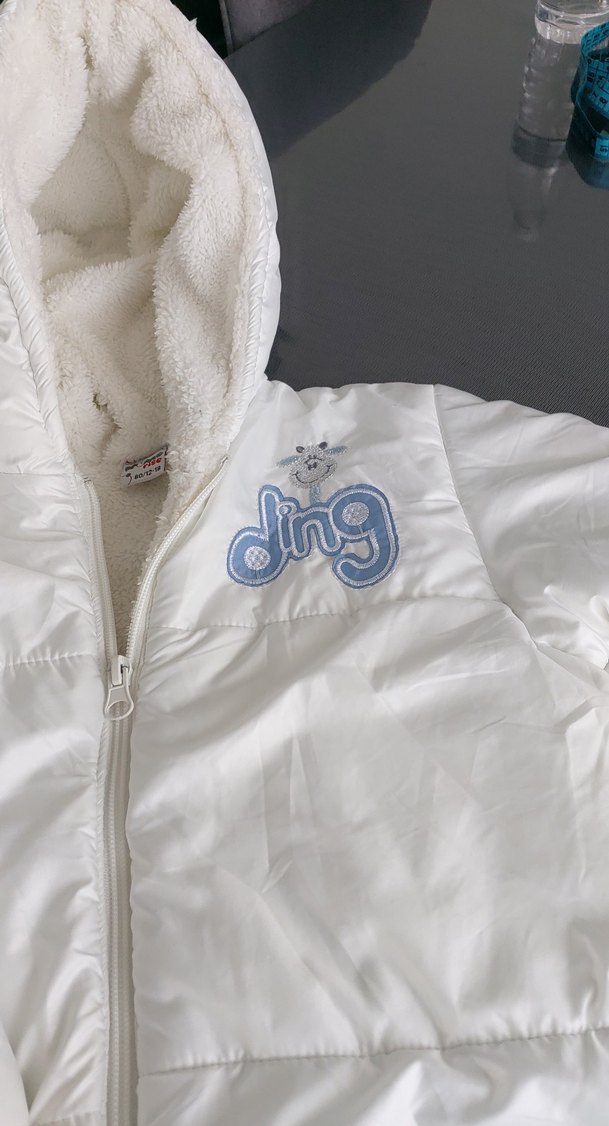 Kapüşonlu Beyaz Bebek Tulumu Kürklü - Görsel 4