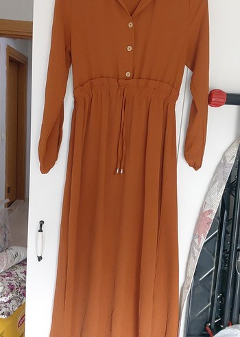 Bej Uzun Kollu Bohem ayrobın Elbise - Görsel 5