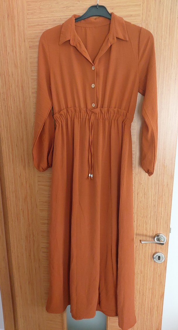 Bej Uzun Kollu Bohem ayrobın Elbise - Görsel 3