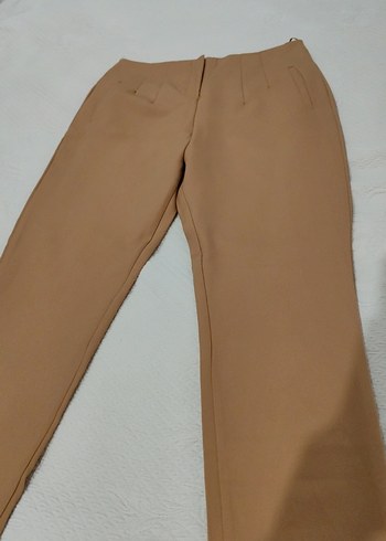 Bej Kadın Midi Kumaş Pantolon sıfır ürün hiç kullanılmamışc - Görsel 2