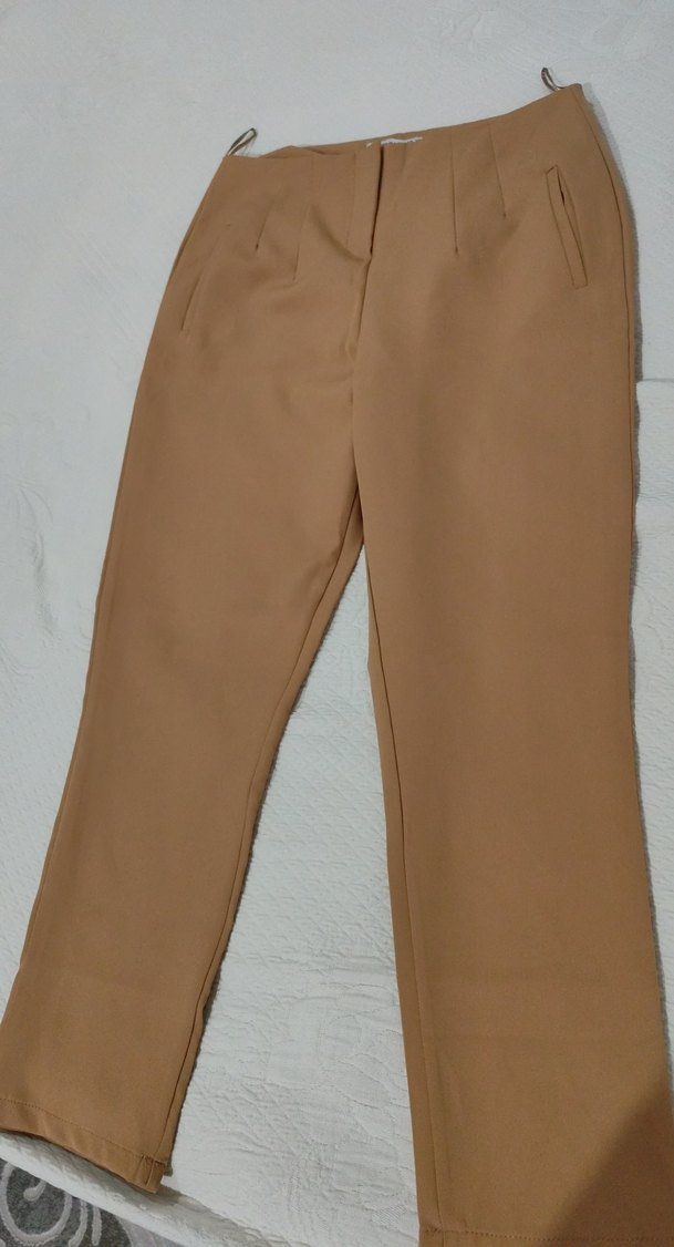 Bej Kadın Midi Kumaş Pantolon sıfır ürün hiç kullanılmamışc - Görsel 5