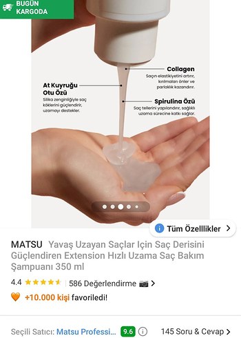 Beden Matsu Extension Hızlı Uzama Saç Bakım Şampuanı 350 ml