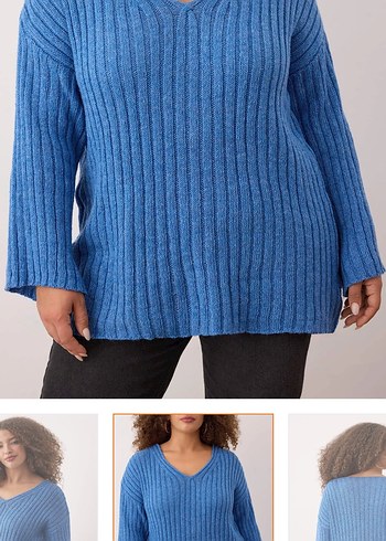 Gevşek Kesim Kadın Triko Kazak - Görsel 3