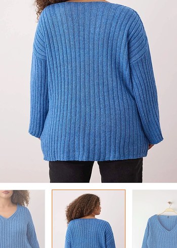 Gevşek Kesim Kadın Triko Kazak - Görsel 4