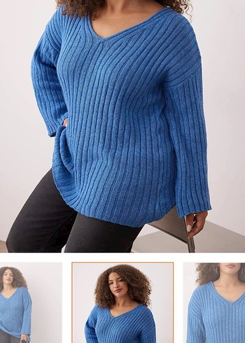 Gevşek Kesim Kadın Triko Kazak - Görsel 2