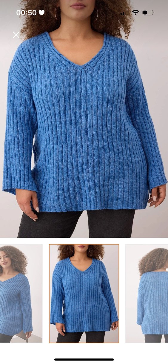 Gevşek Kesim Kadın Triko Kazak - Görsel 3