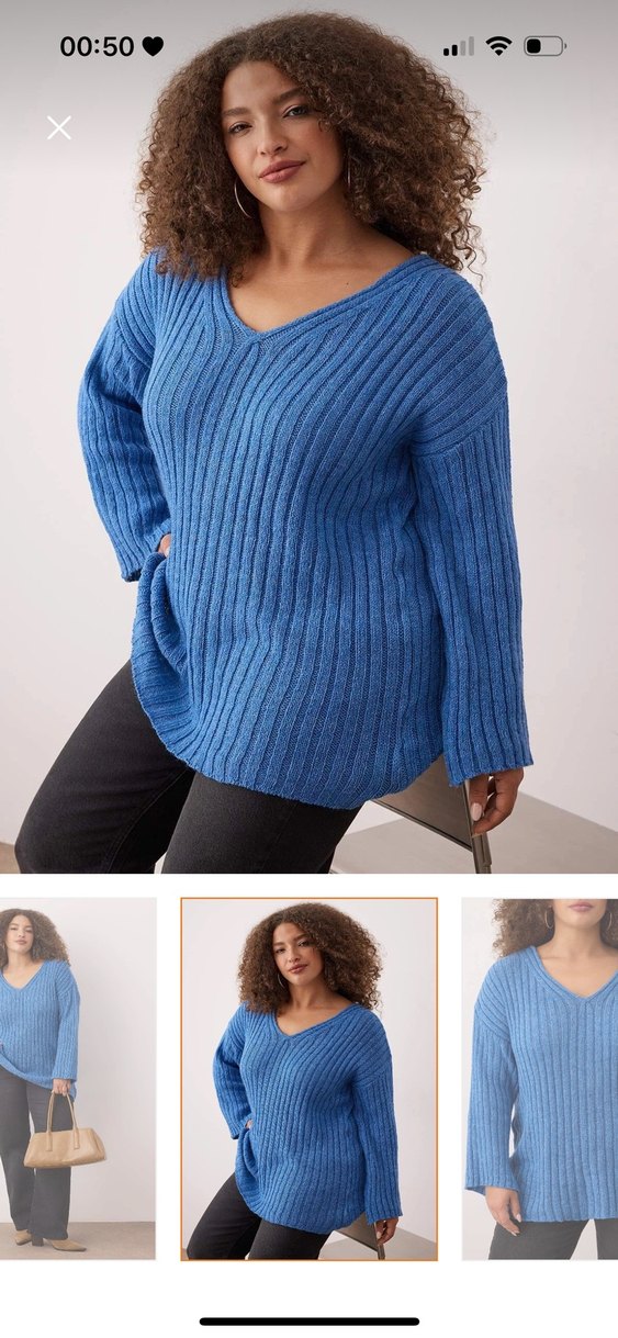 Gevşek Kesim Kadın Triko Kazak - Görsel 2