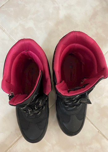 Kız Çocuk Pembe Siyah Punk Botlar - Görsel 2