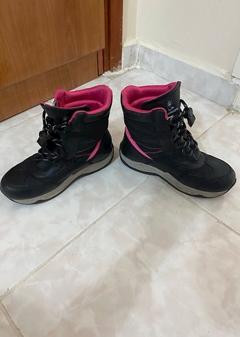 Kız Çocuk Pembe Siyah Punk Botlar - Görsel 4