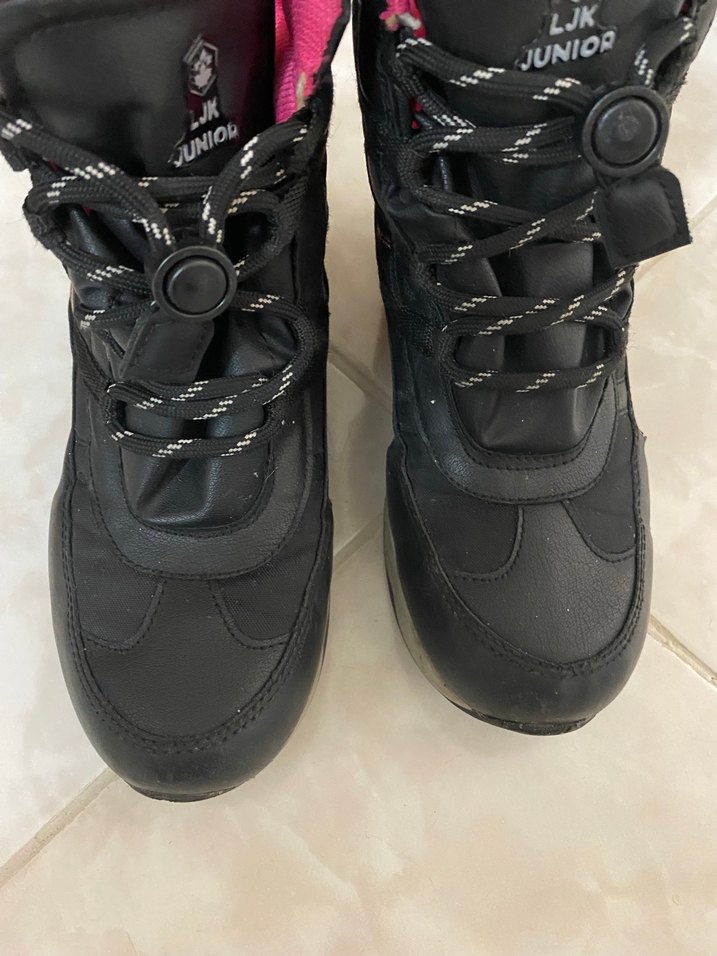 Kız Çocuk Pembe Siyah Punk Botlar - Görsel 3