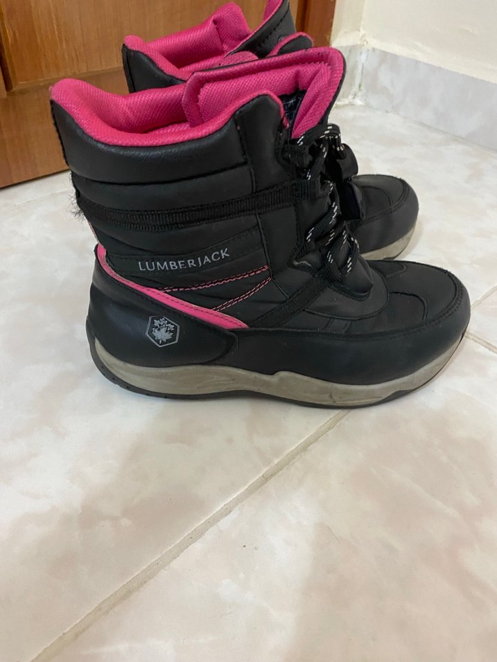 Kız Çocuk Pembe Siyah Punk Botlar - Görsel 5