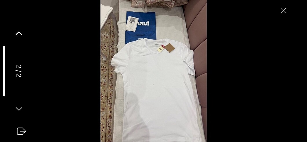 Mavi Jeans Mavi V yaka beyaz tişört