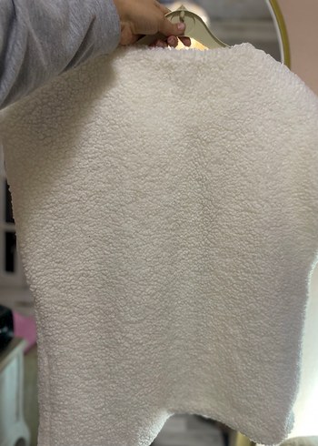 Beyaz Kürklü Yüksek Yaka Kadın yelek - Görsel 4