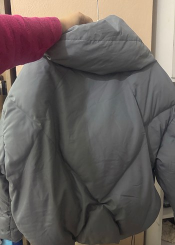 Gri Midi Kadın Kışlık Mont - Görsel 5