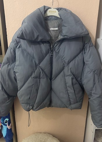 Gri Midi Kadın Kışlık Mont - Görsel 2