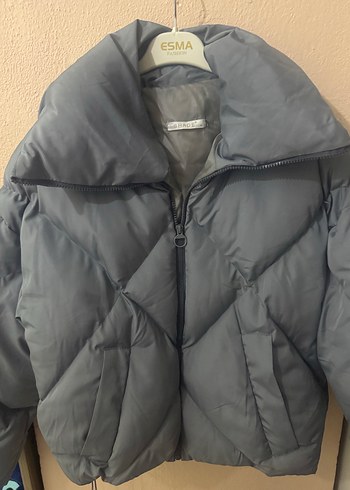 Gri Midi Kadın Kışlık Mont - Görsel 3