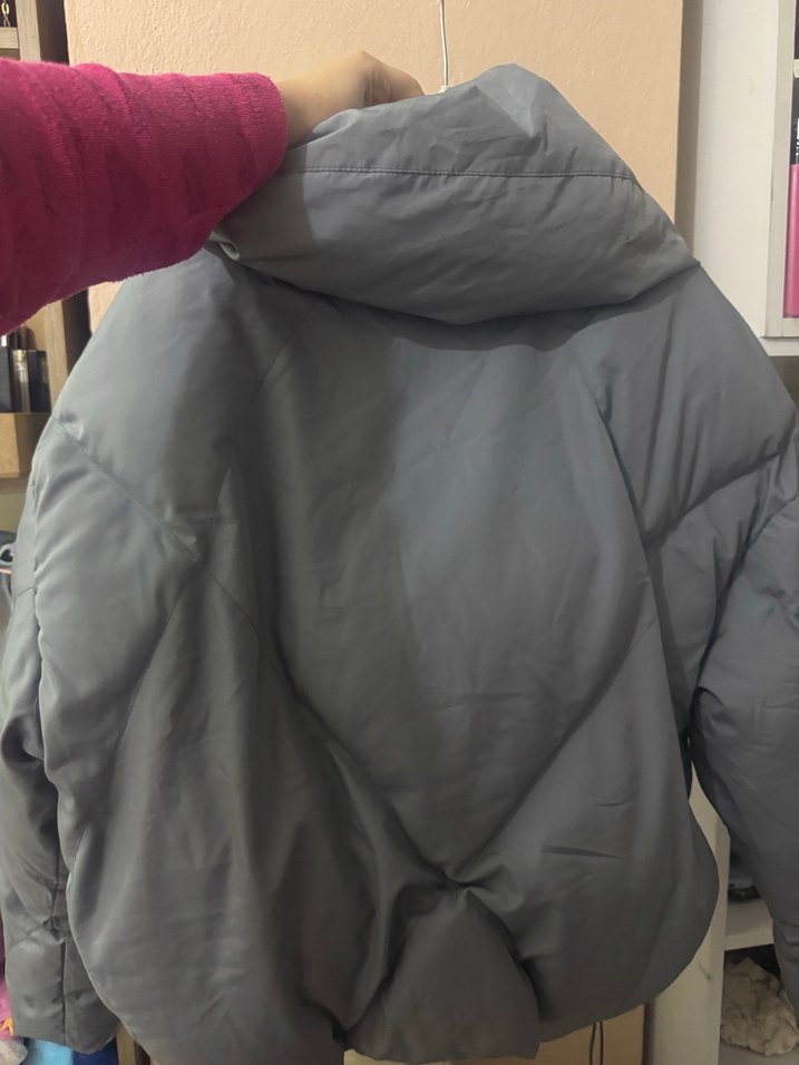 Gri Midi Kadın Kışlık  Mont - Görsel 5