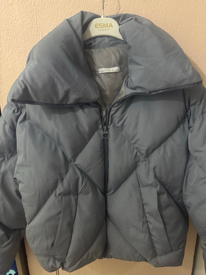 Gri Midi Kadın Kışlık  Mont - Görsel 3