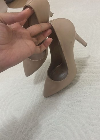 Bej Minimalist Stiletto Topuklu Kadın Ayakkabı - Görsel 4