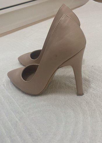 Bej Minimalist Stiletto Topuklu Kadın Ayakkabı - Görsel 2