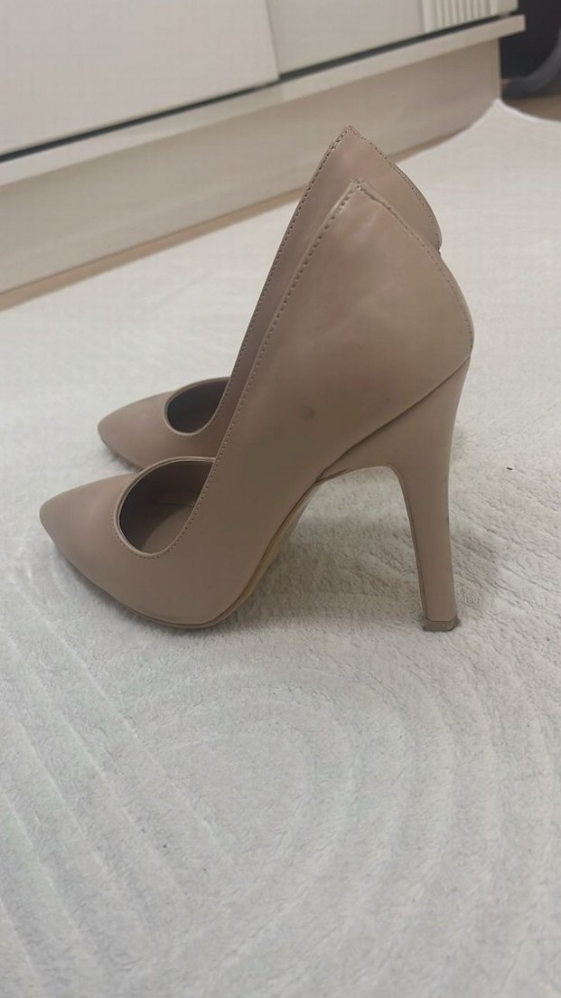 Bej Minimalist Stiletto Topuklu Kadın Ayakkabı - Görsel 2