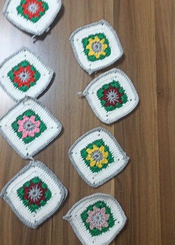 Beden Renkli Örgü Bohem Kareler