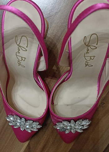 Parlak Pembe Taşlı Stiletto Kadın Ayakkabı - Görsel 6