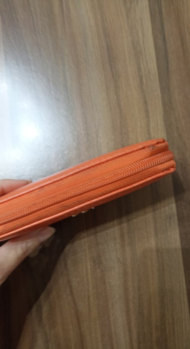 Turuncu Deri Fermuarlı Kadın Cüzdanı - Görsel 3