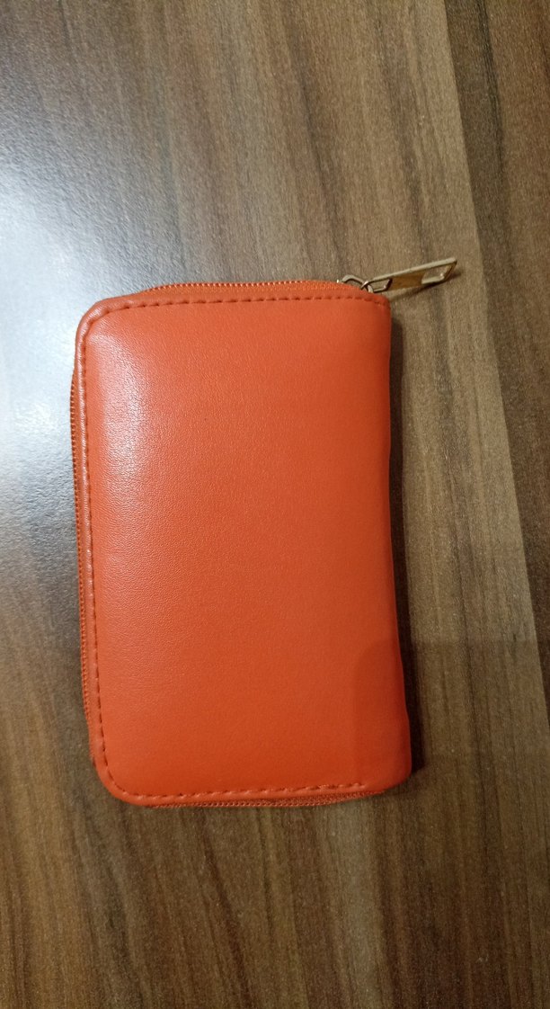 Turuncu Deri Fermuarlı Kadın Cüzdanı - Görsel 2