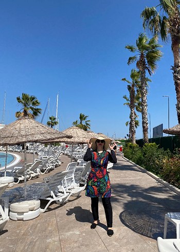 Renkli Batik Desenli Uzun Kollu Bohem Mayo - Görsel 6